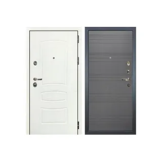 Входная дверь Лекс Сенатор 3К Шагрень белая (№70 Графит софт)